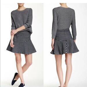 J. Crew  Navy Striped nautical peplum skirt
